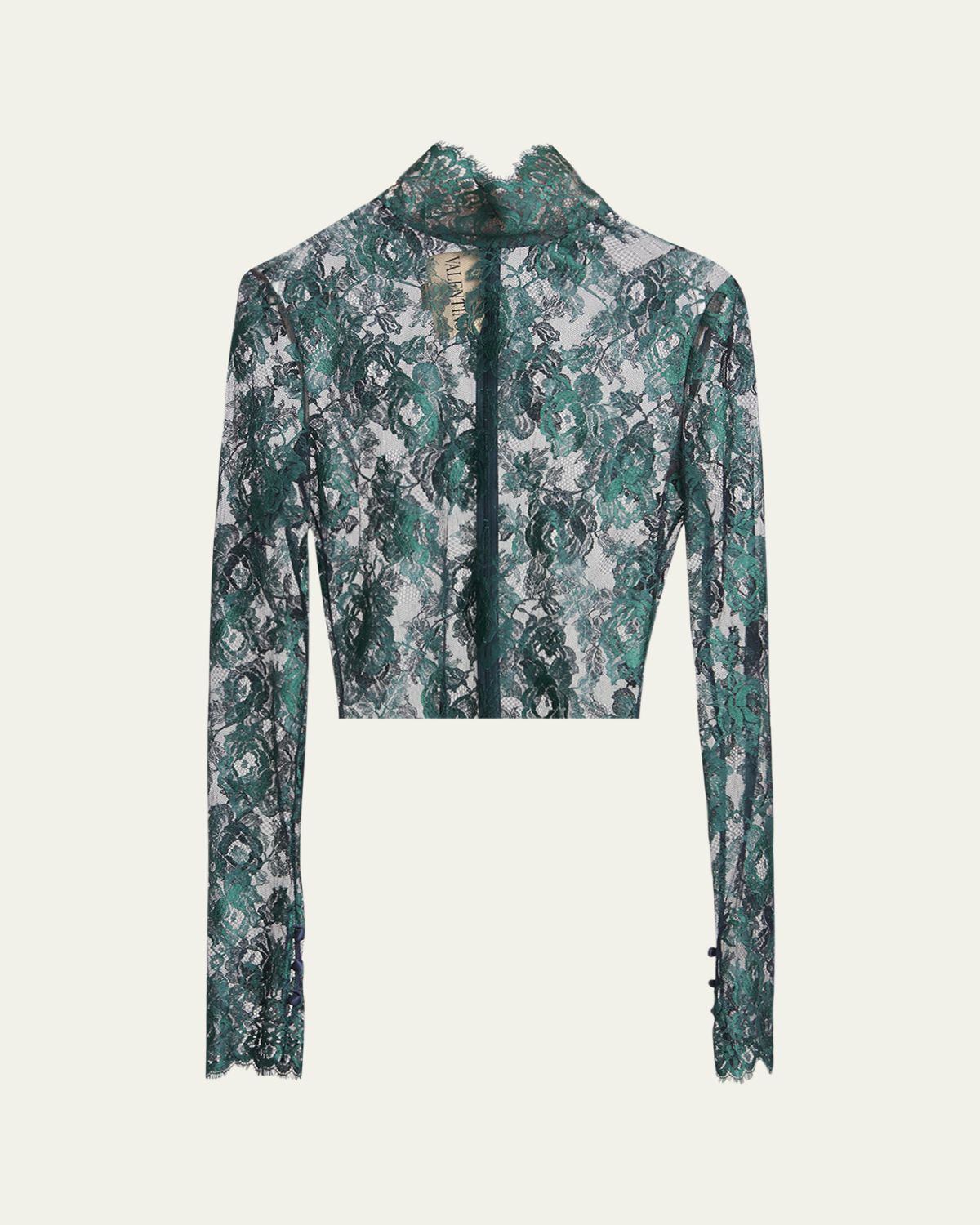 Valentino Garavani Floral Lace High-Neck Top