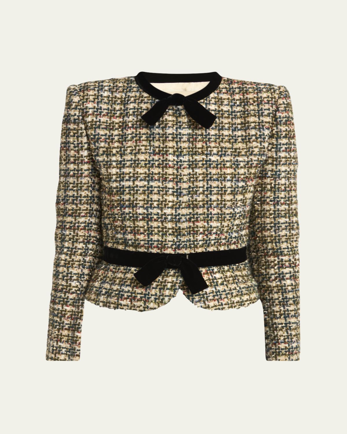 Valentino Garavani Velvet Bow Tweed Jacket