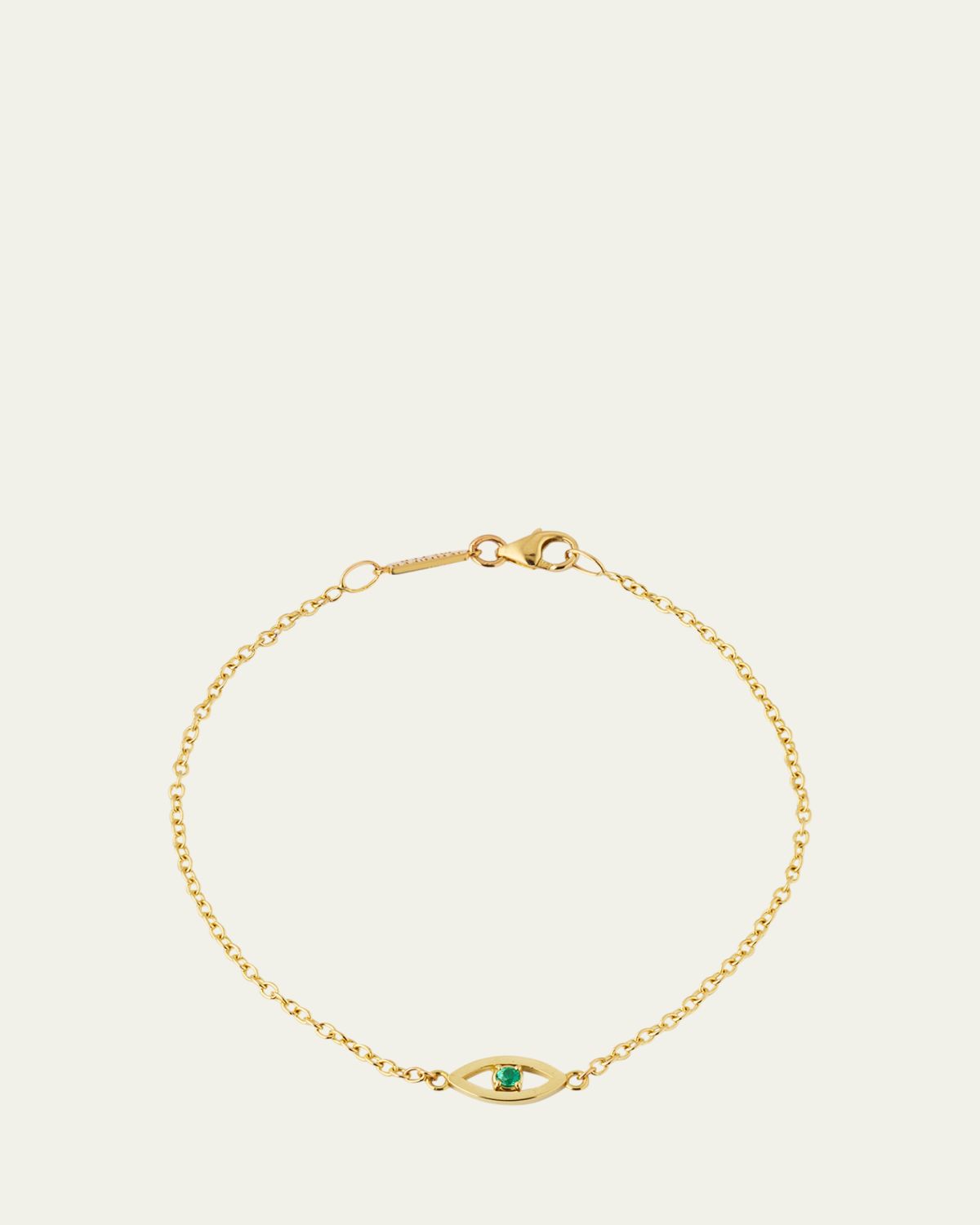Jennifer Meyer Mini Open Evil Eye Bracelet with Emerald