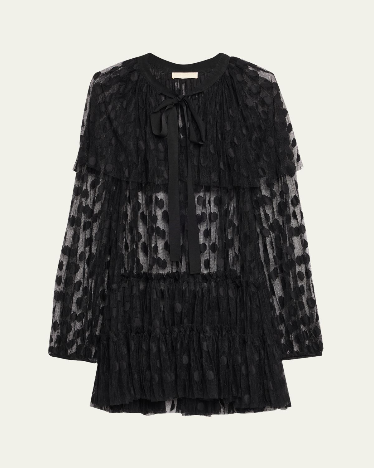 Ulla Johnson Audette Long-Sleeve Lace Mini Dress