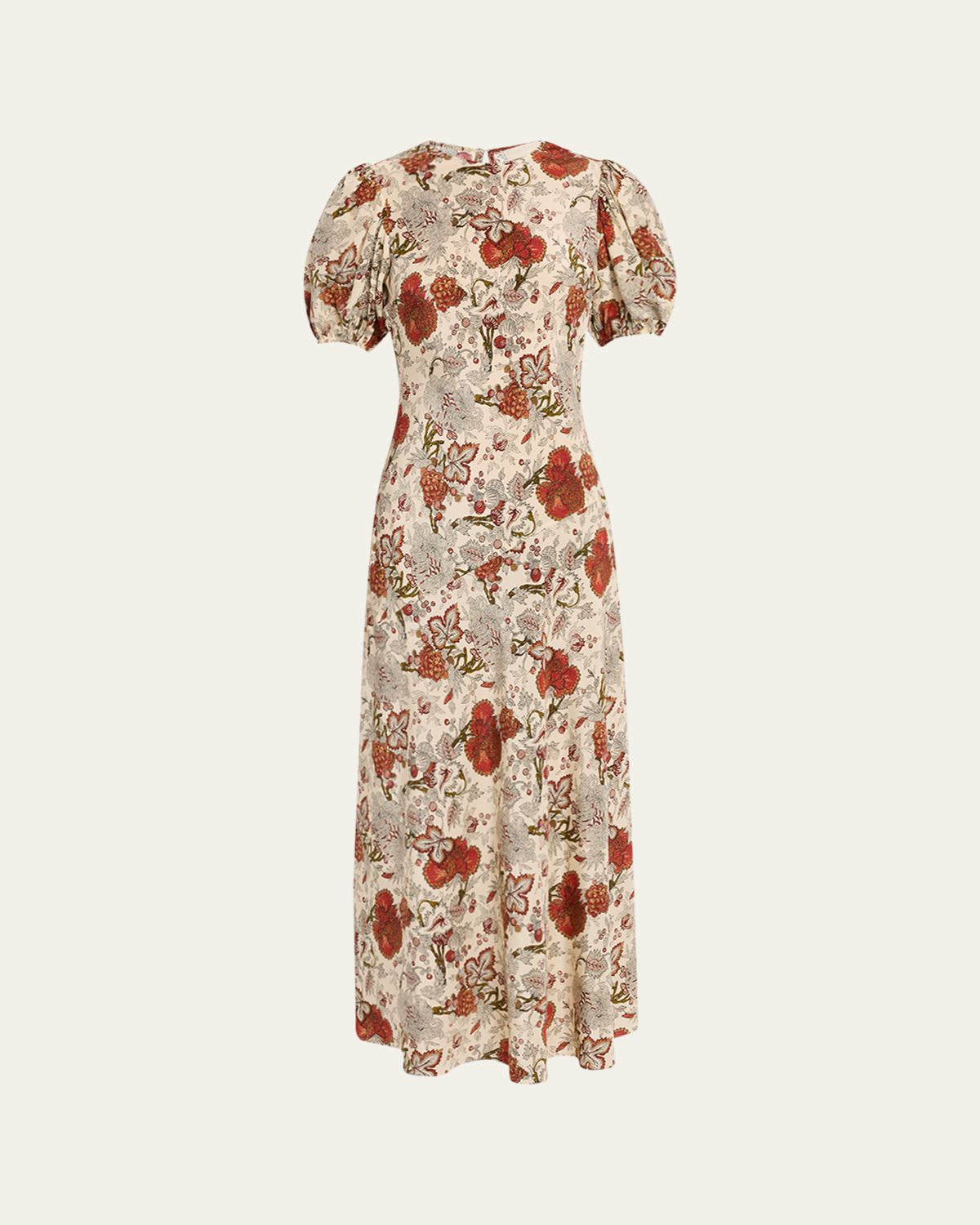 Ulla Johnson Ines Puff-Sleeve Silk Maxi Dress