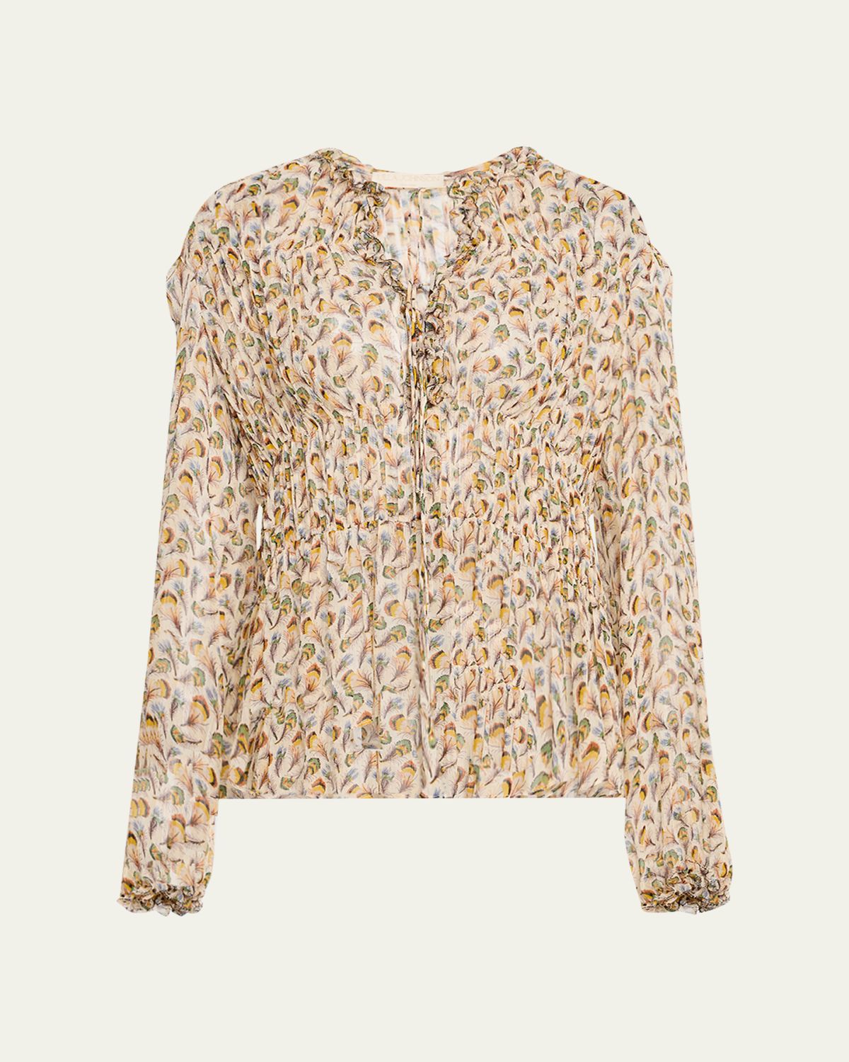 Ulla Johnson Robbie Tie-Front Silk Blouse