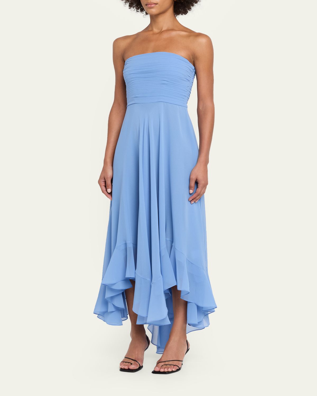 Retrofete Louisa Strapless Chiffon Dress | Thumbnail 4 Retrofete Louisa Strapless Chiffon Dress | Thumbnail 4