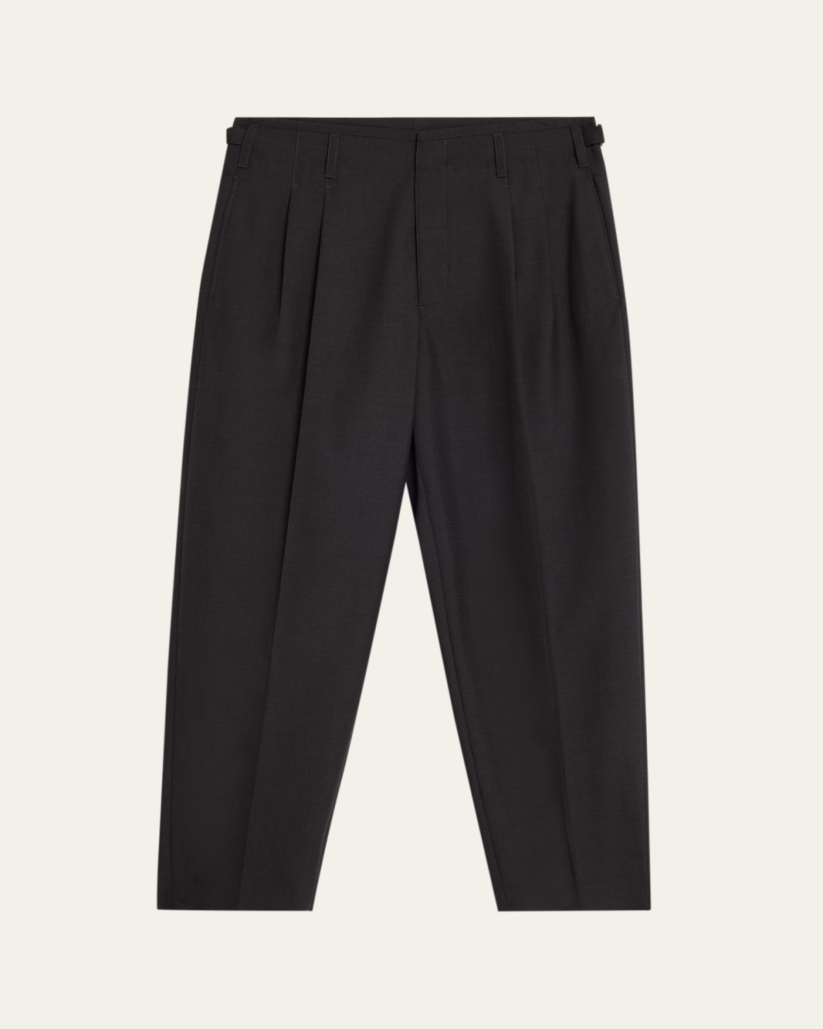 LEMAIRE Men 's Tropical Polyester and Wool Pleated Pants