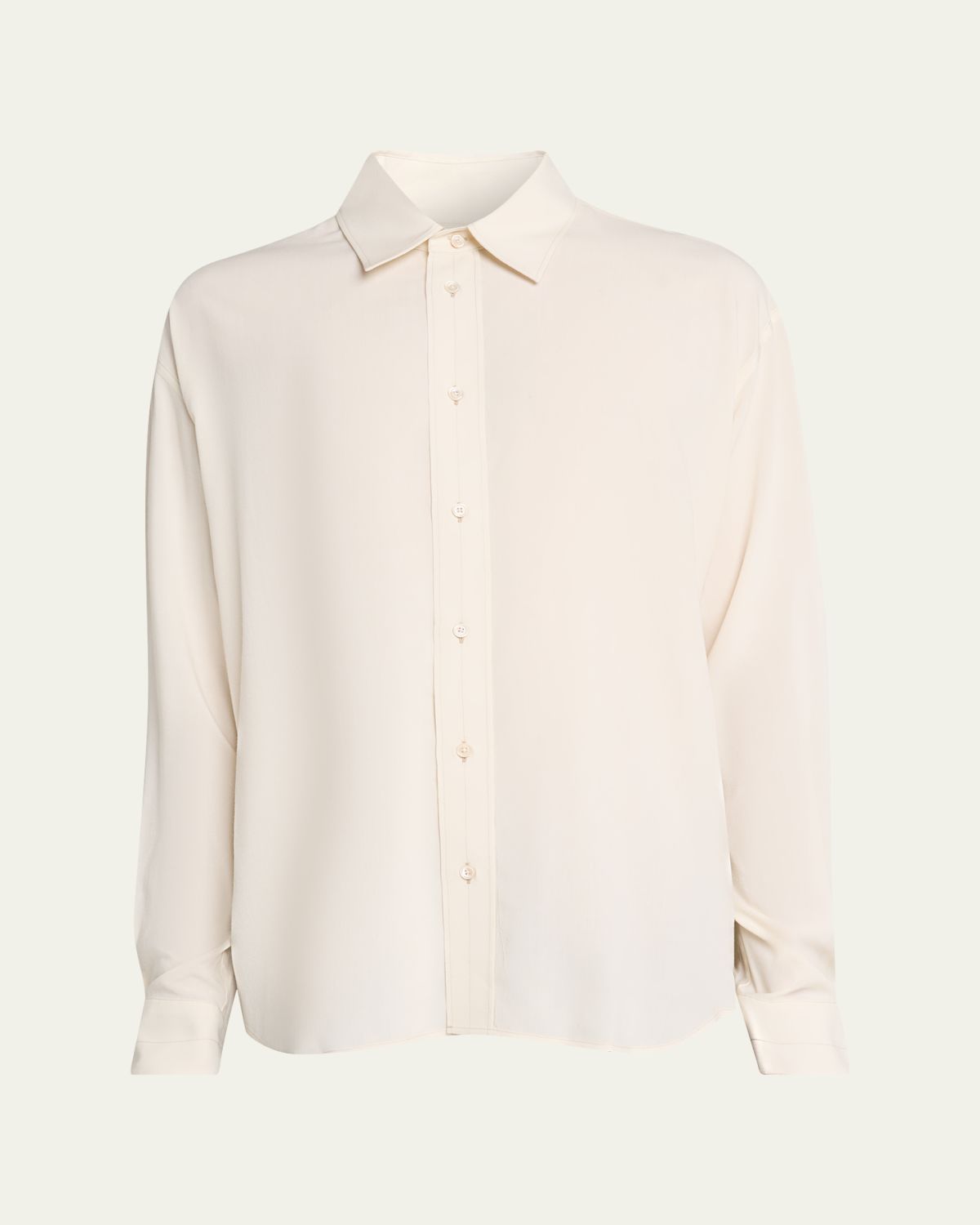 LEMAIRE Men's Viscose and Wool Relaxed-Fit Button-Down Shirt