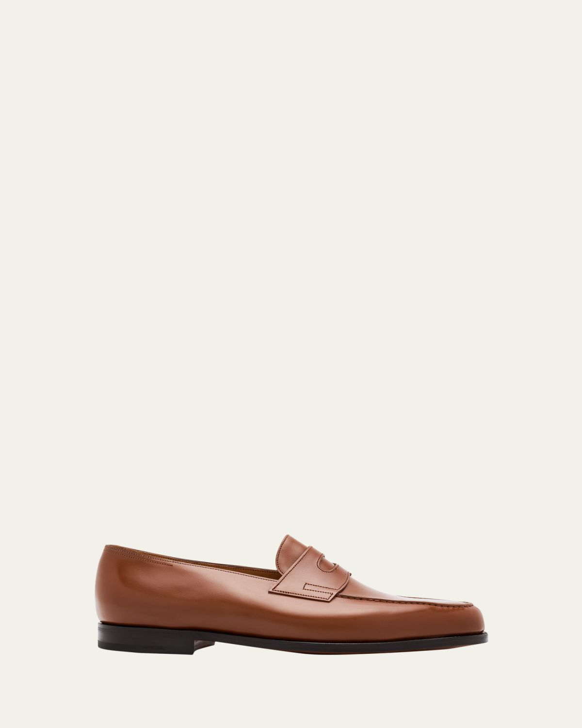 John Lobb Men's Lopez Leather-Sole Penny Loafers