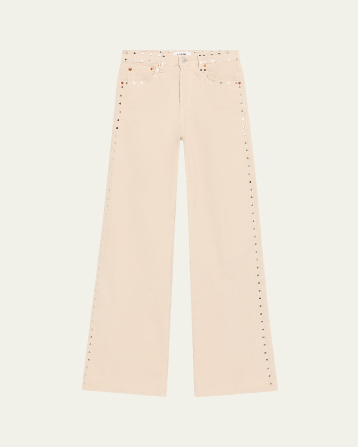 RE/DONE Studded Wide Flare Corduroy Pants