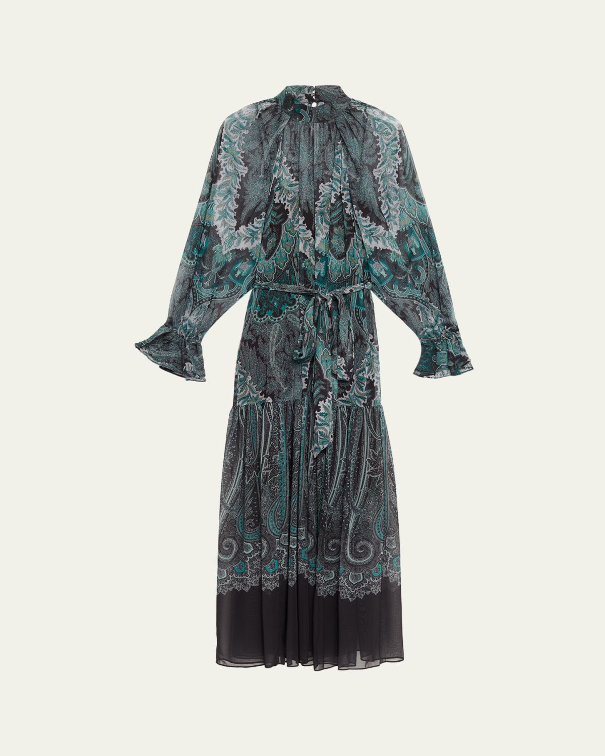 Kobi Halperin Connell Tiered Paisley-Print Maxi Dress