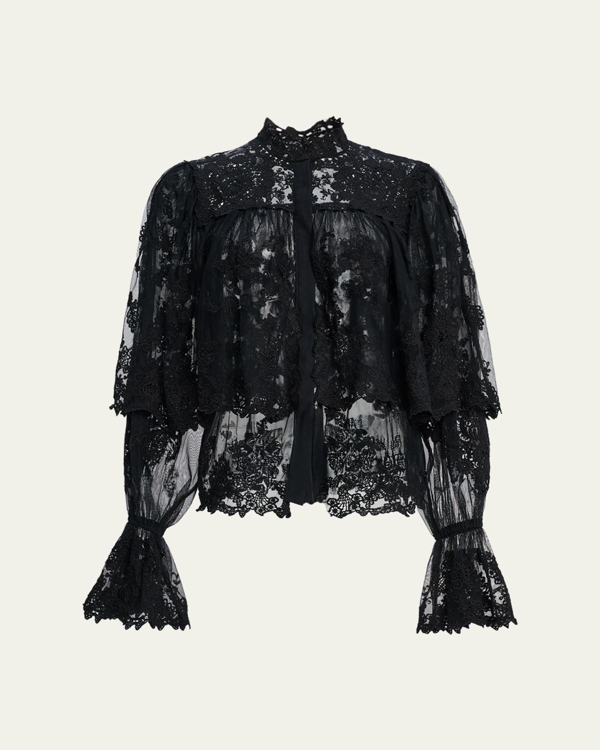 Kobi Halperin Kaylor Layered Embroidered Mesh Blouse