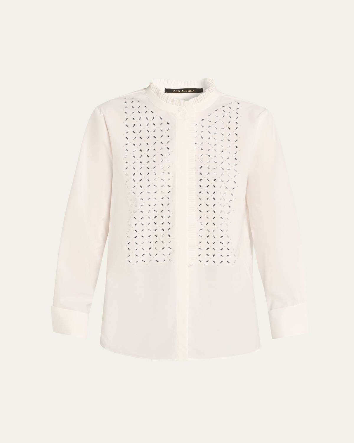 Kobi Halperin Mick Embellished Ruffle-Trim Blouse