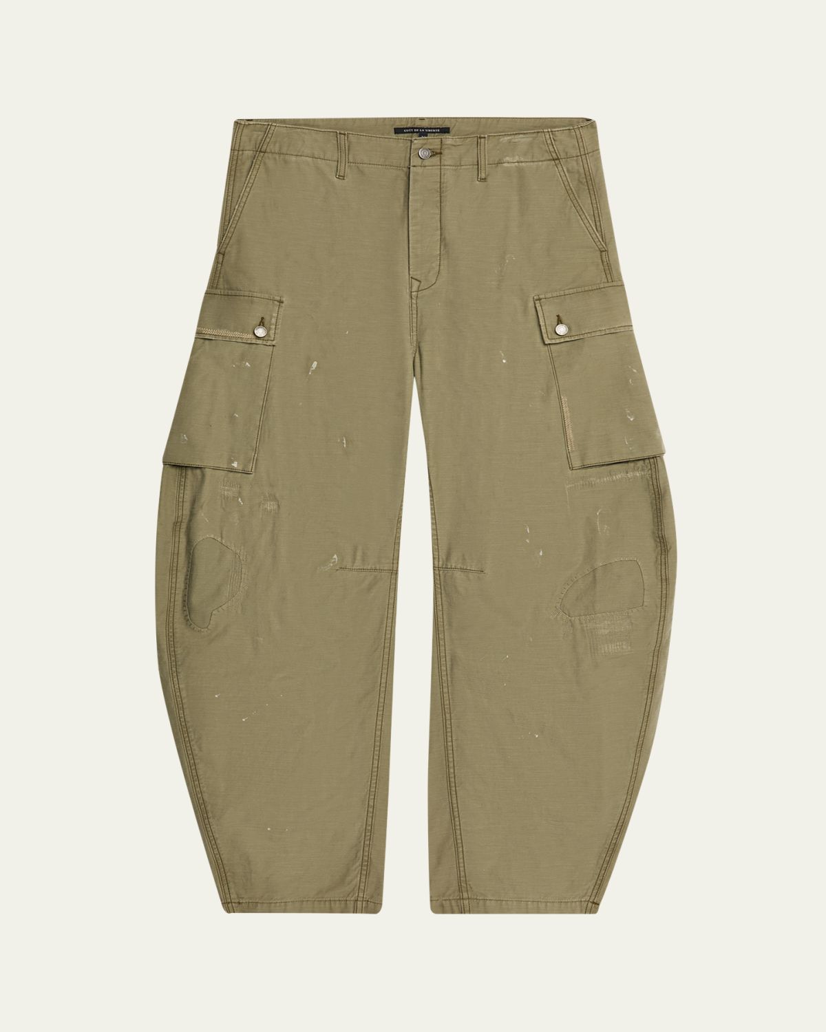 Cout De La Liberte Men's Twill Barrel Leg Cargo Pants