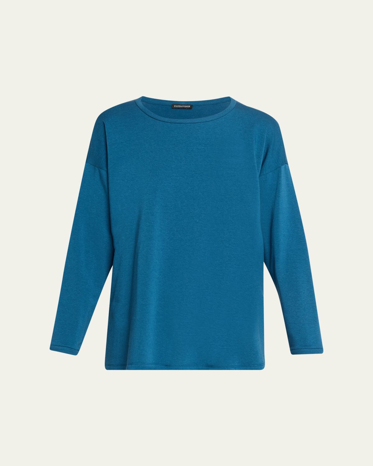 Eileen Fisher Crewneck Side-Slit Terry Top