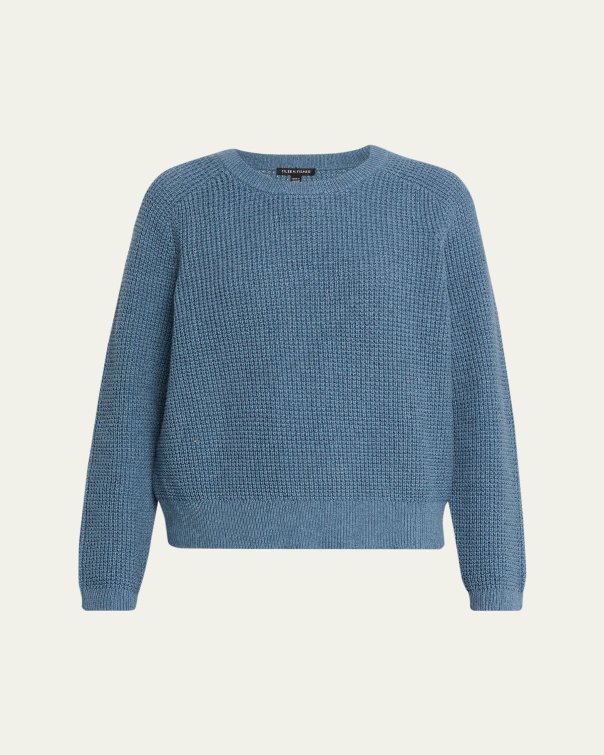Eileen Fisher Crewneck Cotton-Cashmere Thermal Knit Top