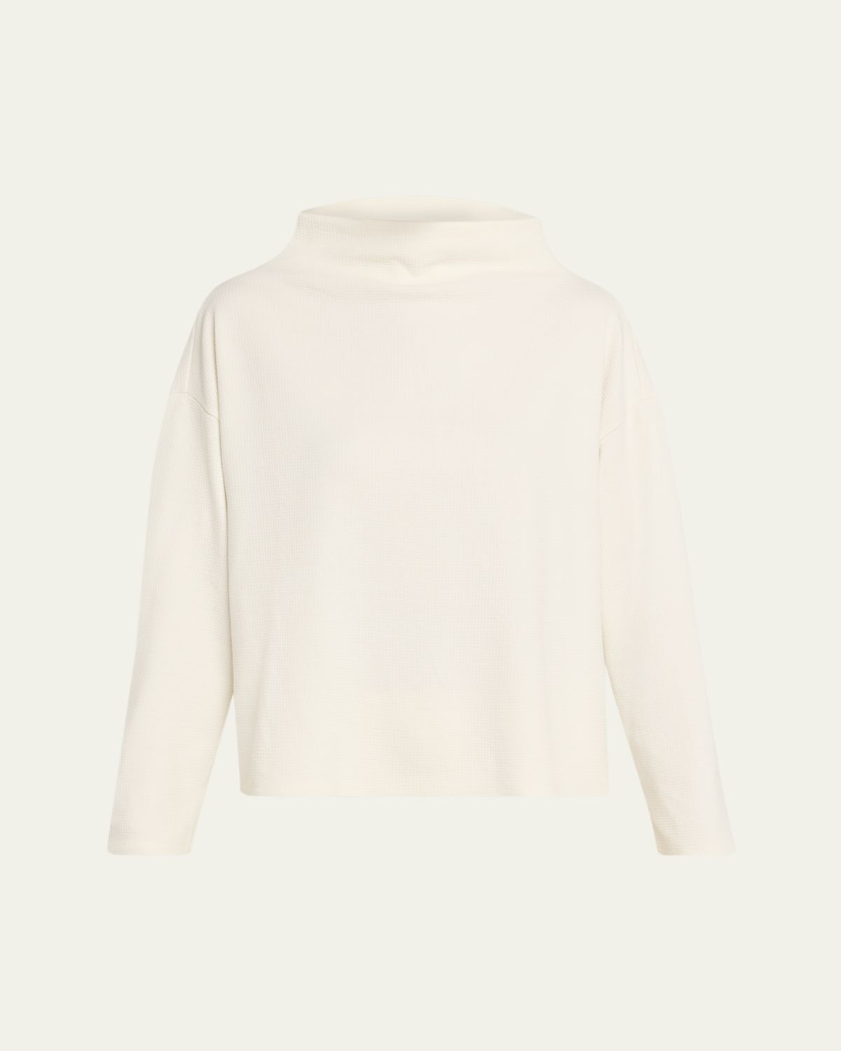 Eileen Fisher Missy Waffle-Knit Funnel-Neck Sweater