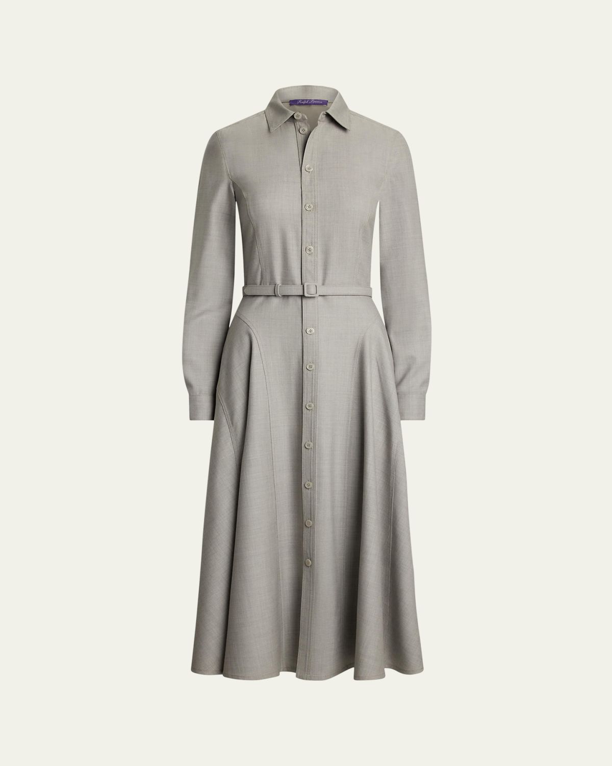 Ralph Lauren Collection Safford Long-Sleeve Belted Midi Shirtdress