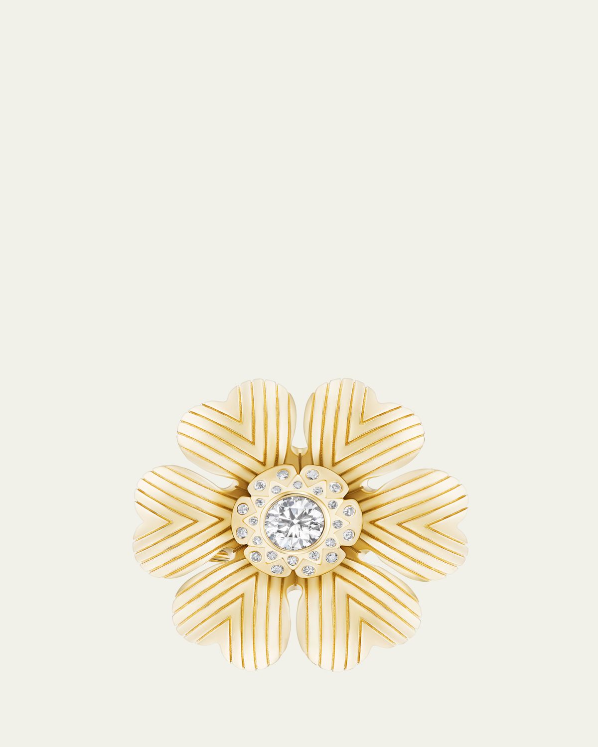 Harwell Godfrey 18K Yellow Gold Camellia Ring with Diamonds