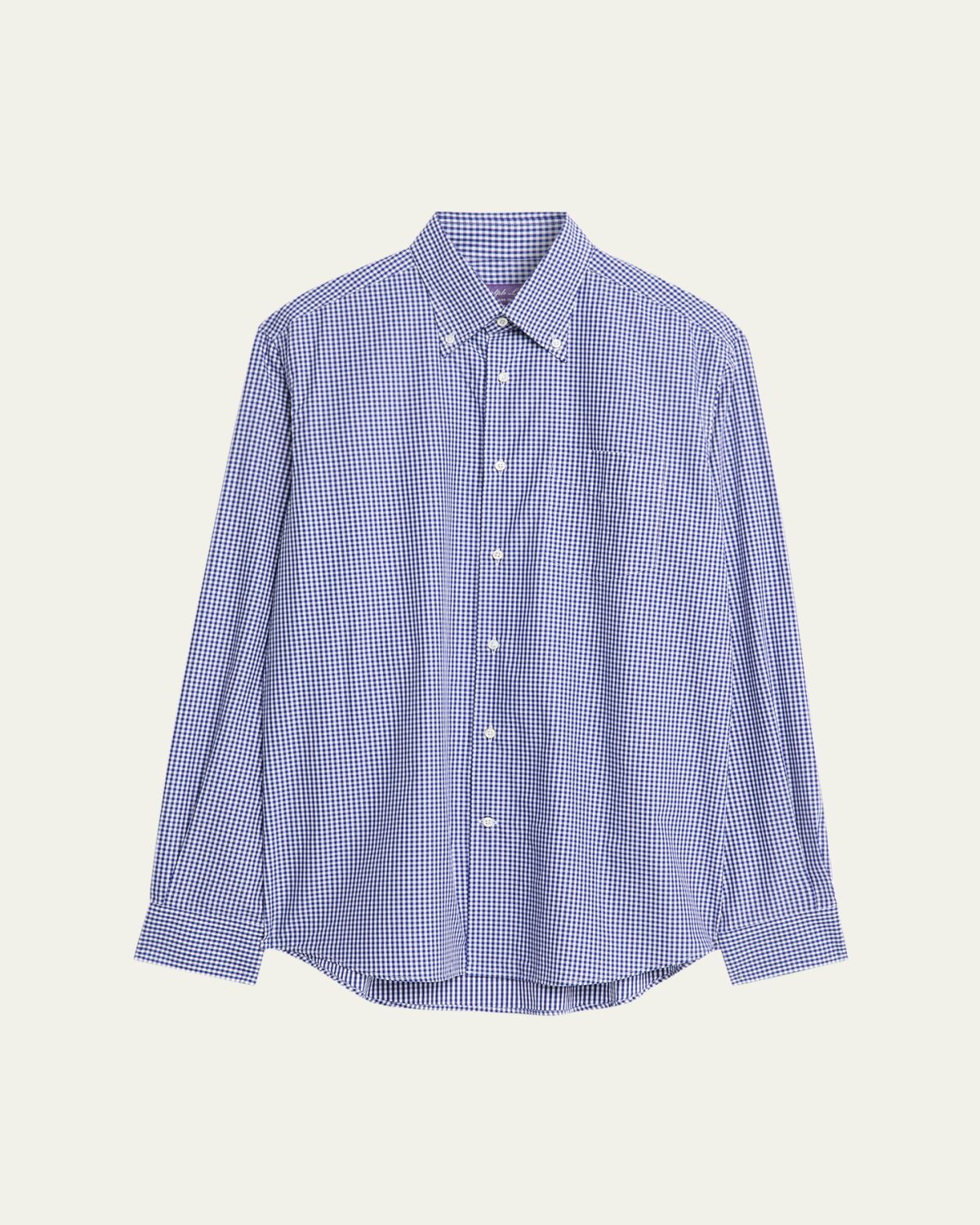 Ralph Lauren Purple Label Men 's Cotton Micro-Gingham Button-Down Shirt