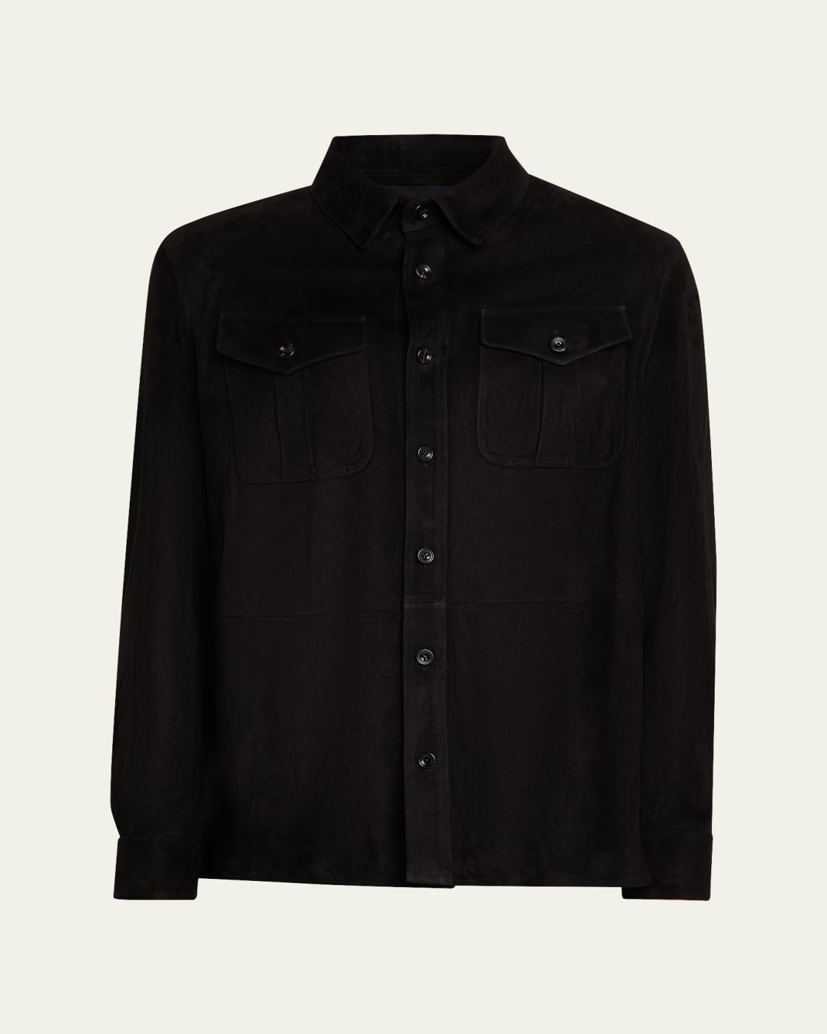 Ralph Lauren Purple Label Men's Barron Suede Flap-Pocket Overshirt