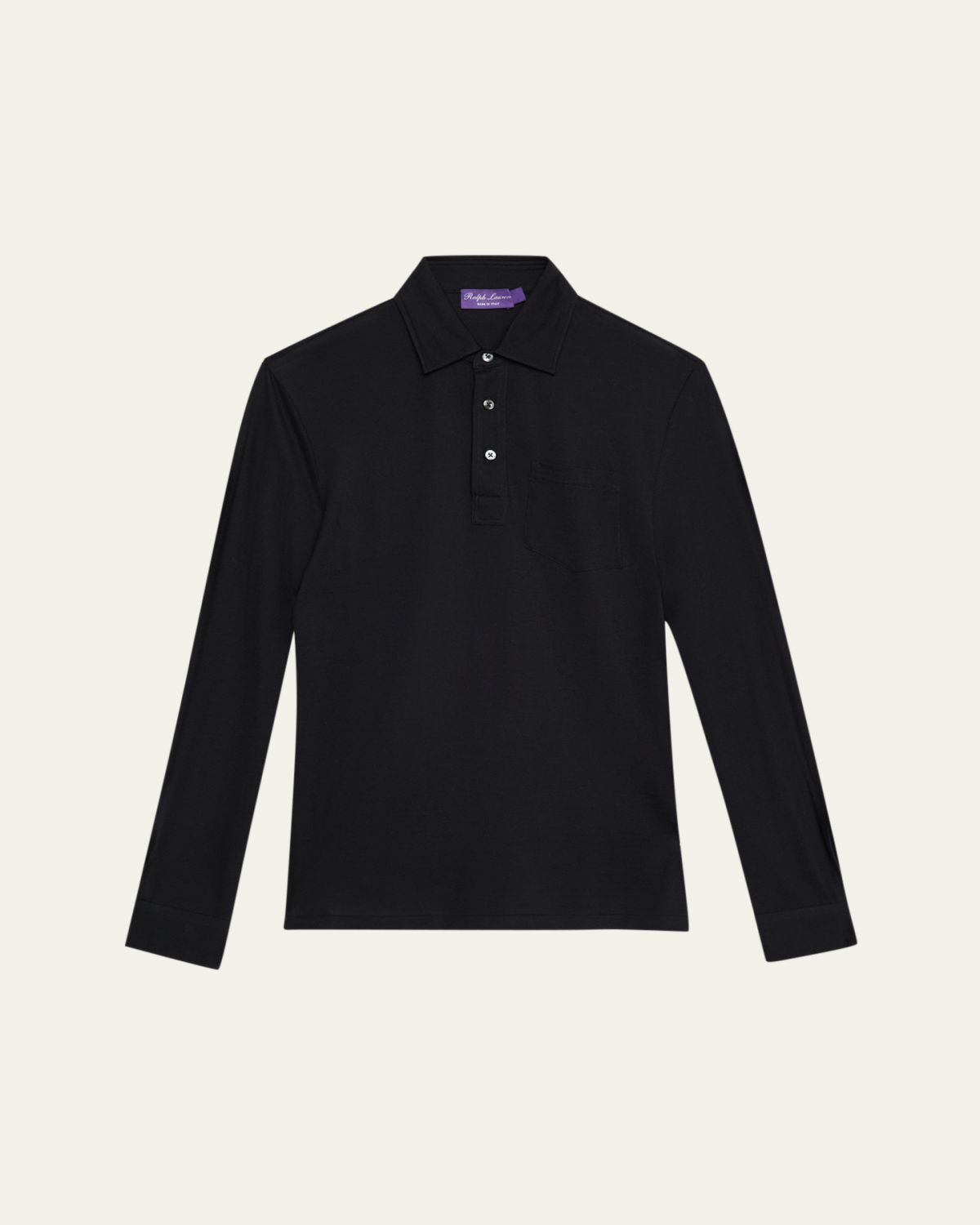 Ralph Lauren Purple Label Men's Cotton and Cashmere Long-Sleeve Polo Shirt