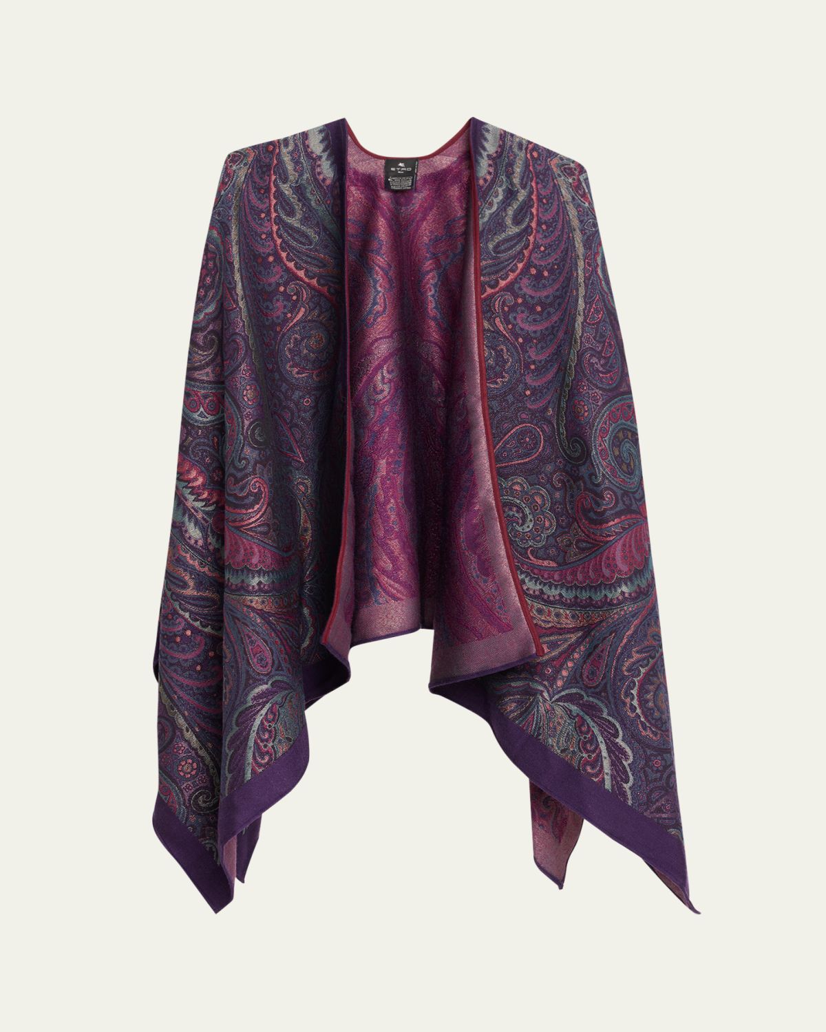 Etro Wool-Blend Jacquard Cape