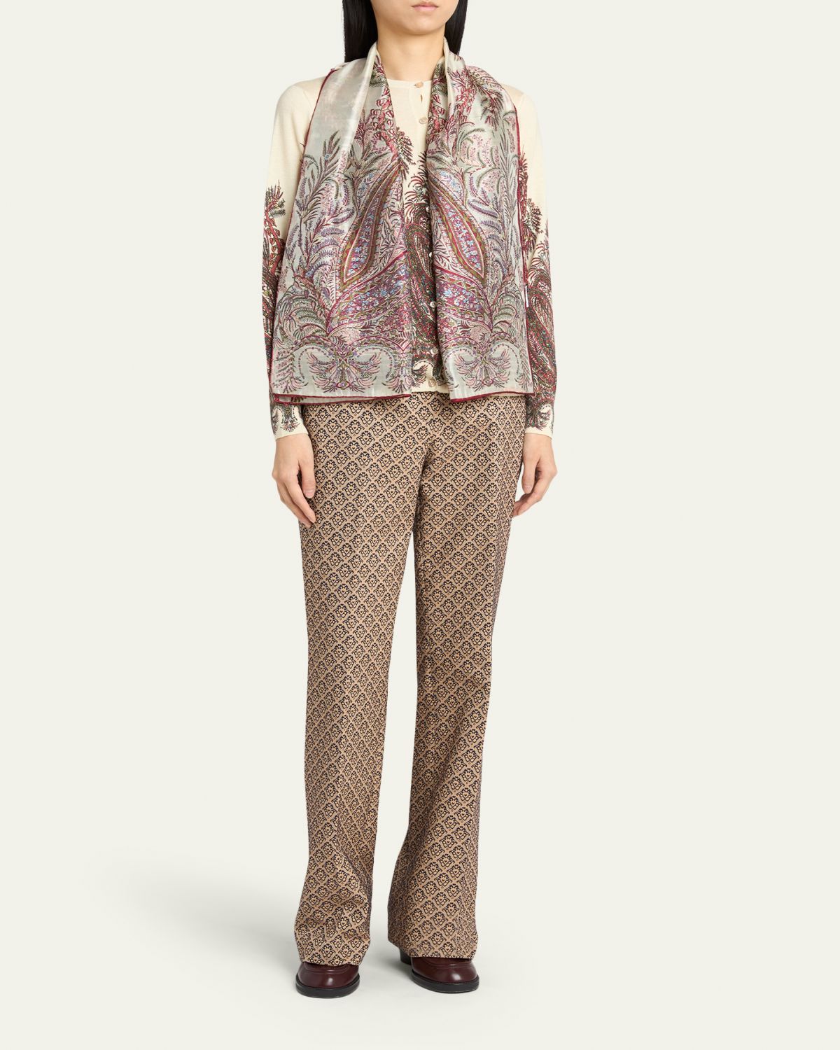 Etro Paisley-Print Silk-Blend Scarf