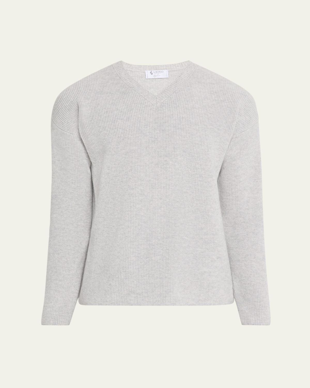 Bergdorf Goodman Men's Cashmere and Wool Rib V-Neck Sweater | Thumbnail 6 Bergdorf Goodman Men's Cashmere and Wool Rib V-Neck Sweater | Thumbnail 6