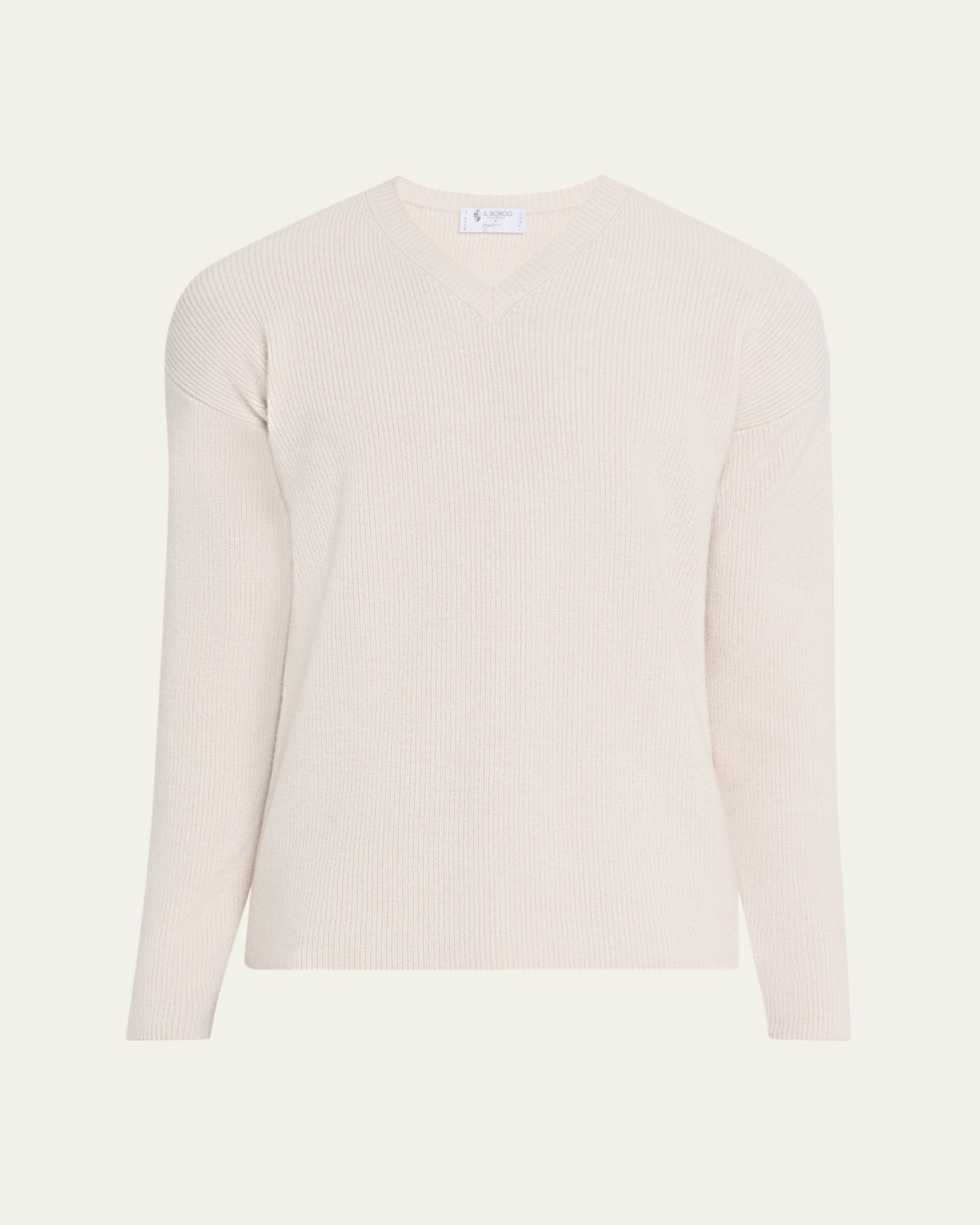 Bergdorf Goodman Men's Cashmere and Wool Rib V-Neck Sweater