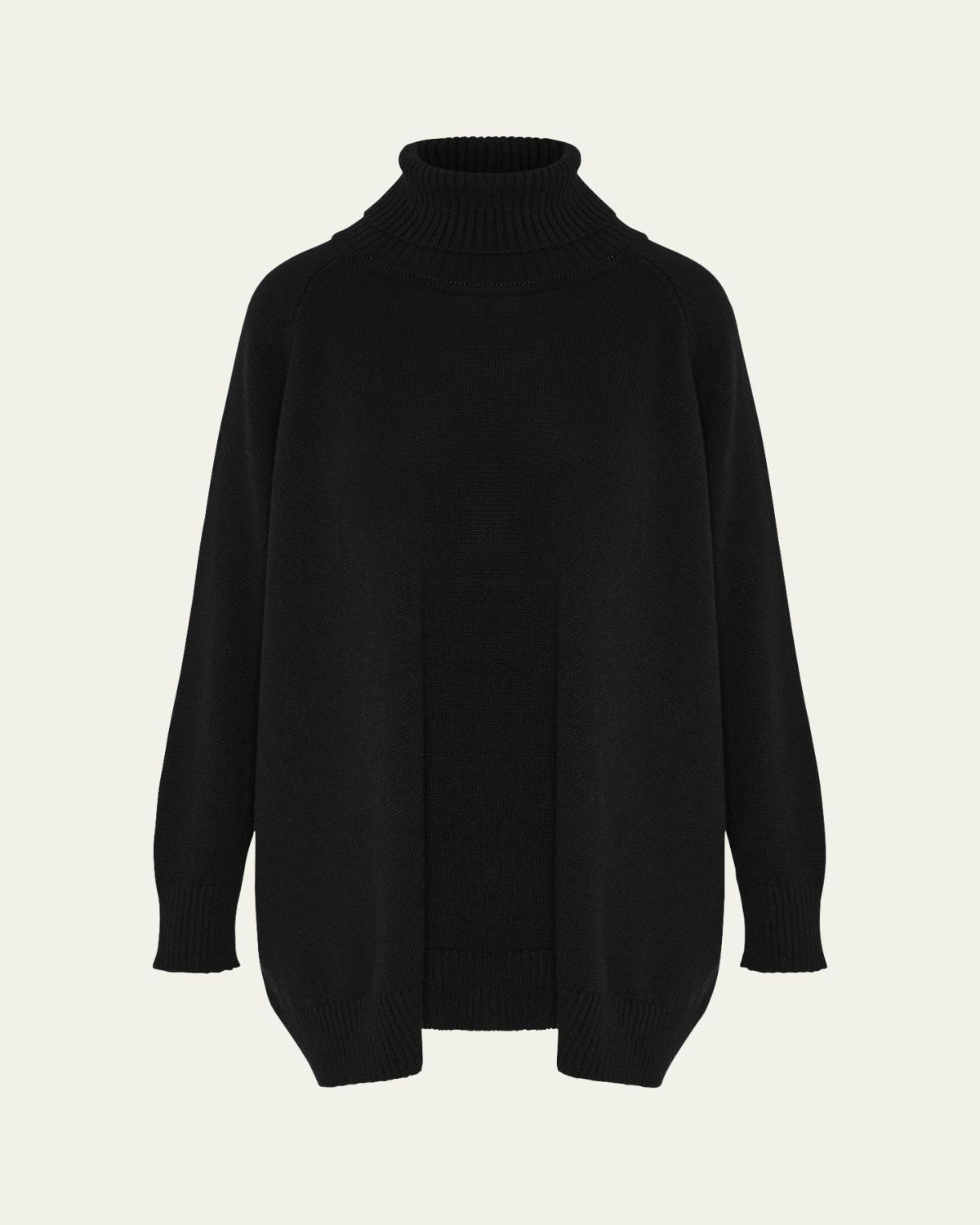 Eskandar Wide Raglan Sleeve Roll Neck Sweater (Long Length)