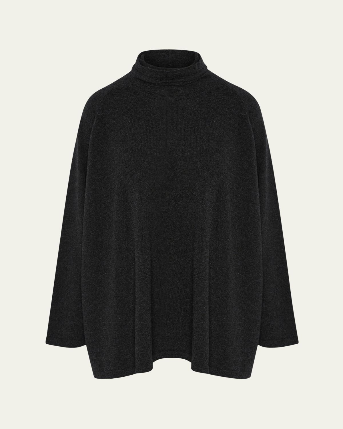 Eskandar Raglan-Sleeve Scrunch-Neck Sweater (Long Length)
