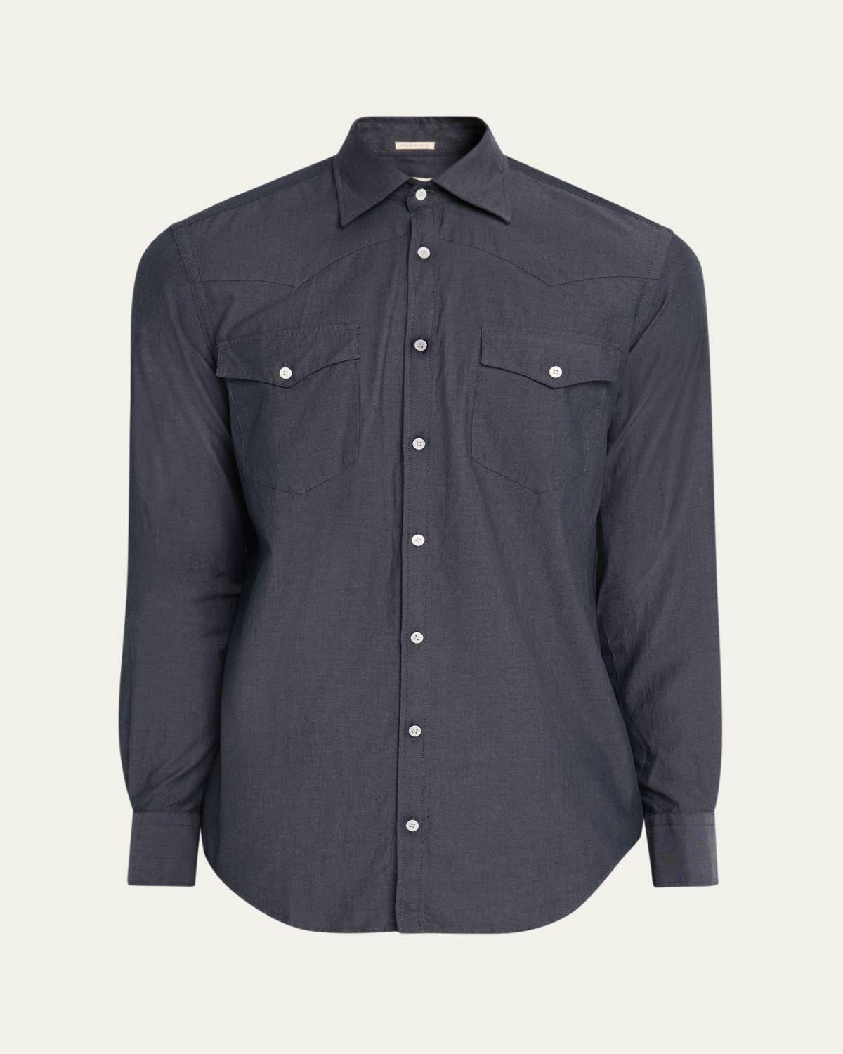 Massimo Alba Men's Arizona Poplin Western Button-Down Shirt