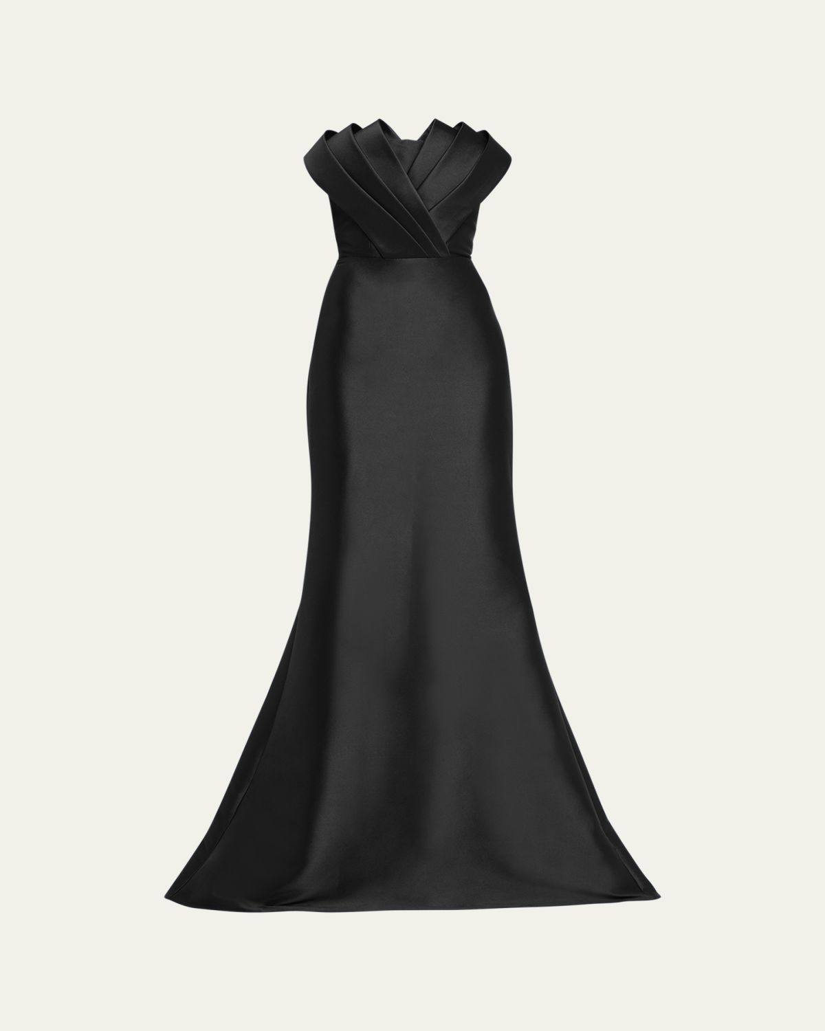 Badgley Mischka Strapless Origami Trumpet Gown