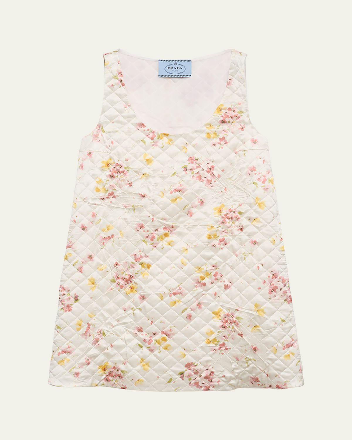 Prada Bouquet Satin Quilted Mini Dress | Thumbnail 4