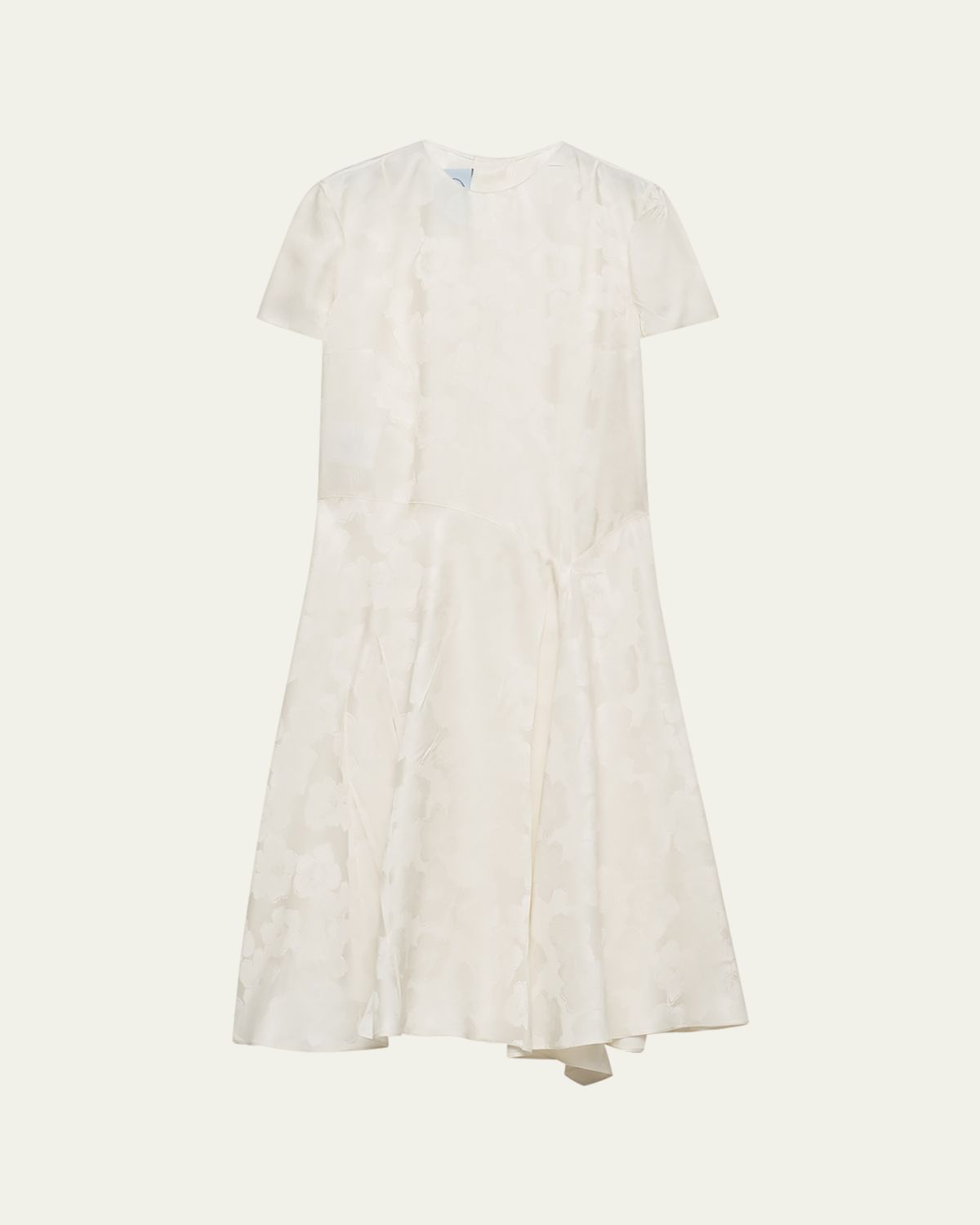 Prada Primula Jacquard Asymmetric Midi Dress