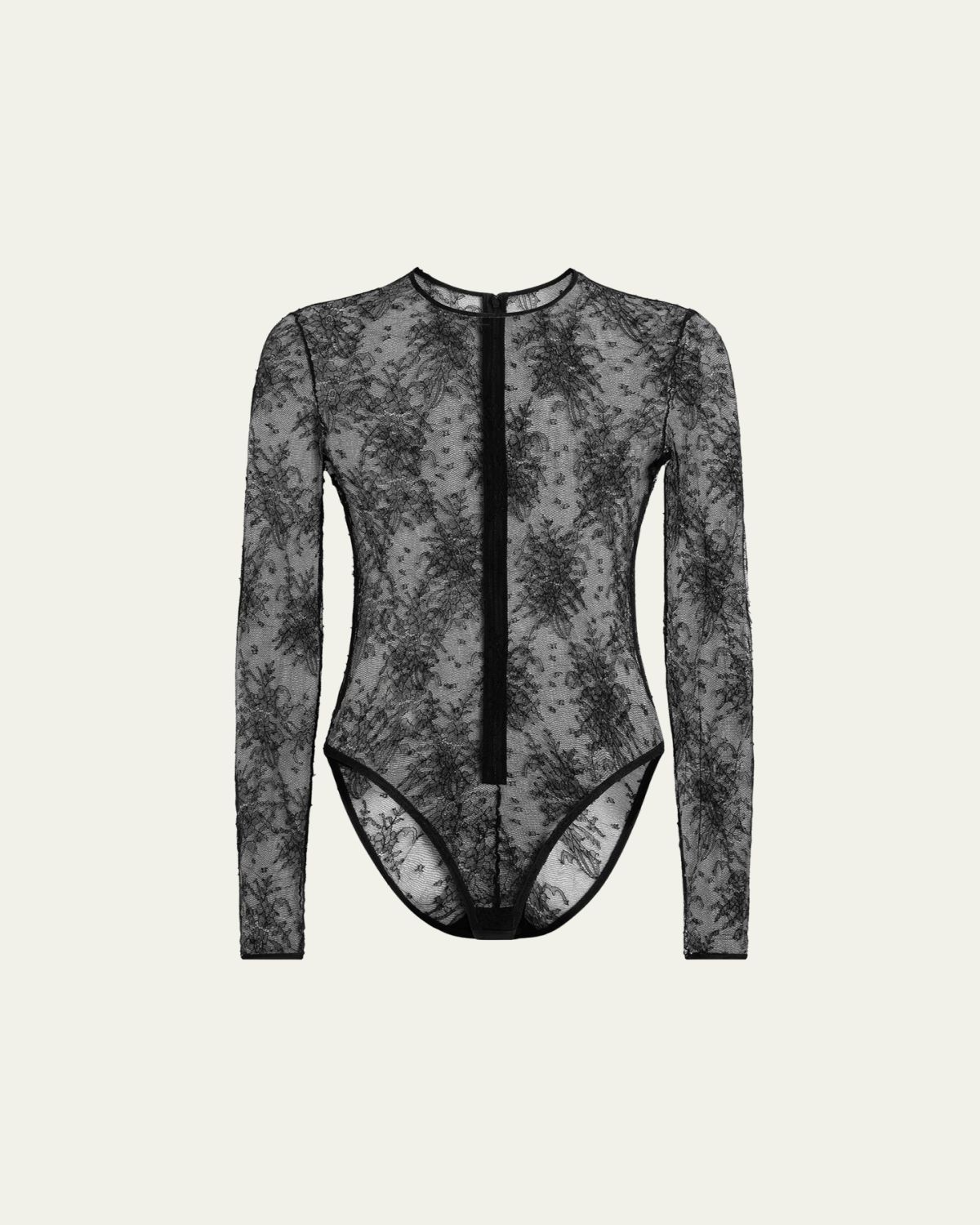 Dolce & Gabbana Chantilly Lace Long-Sleeve Bodysuit