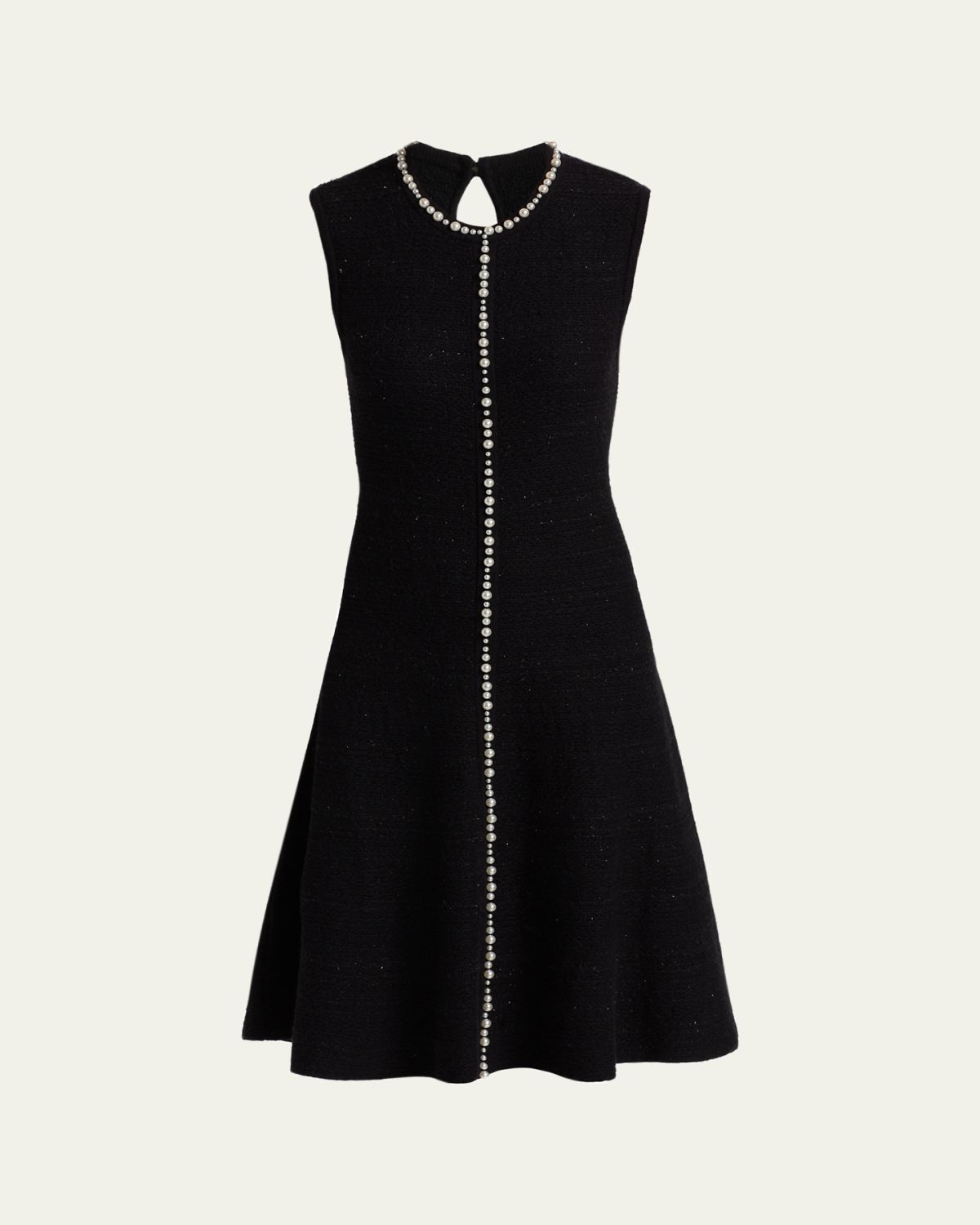 Rickie Freeman for Teri Jon Sleeveless Beaded Metallic Knit Dress