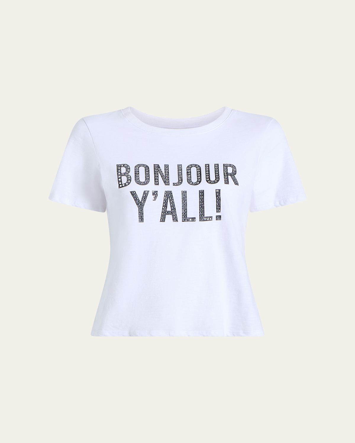 Cinq a Sept Bonjour Y'all Embellished Shrunken Tee