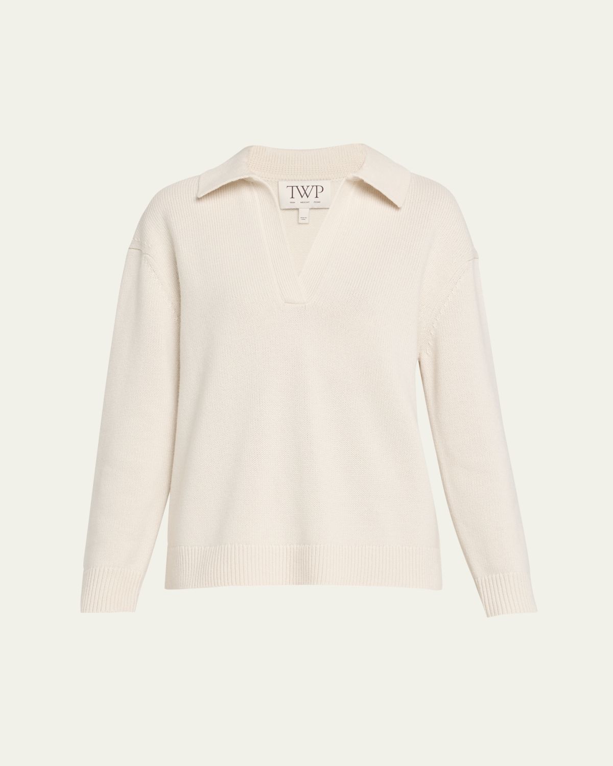 TWP Cashmere Polo Henley Sweater