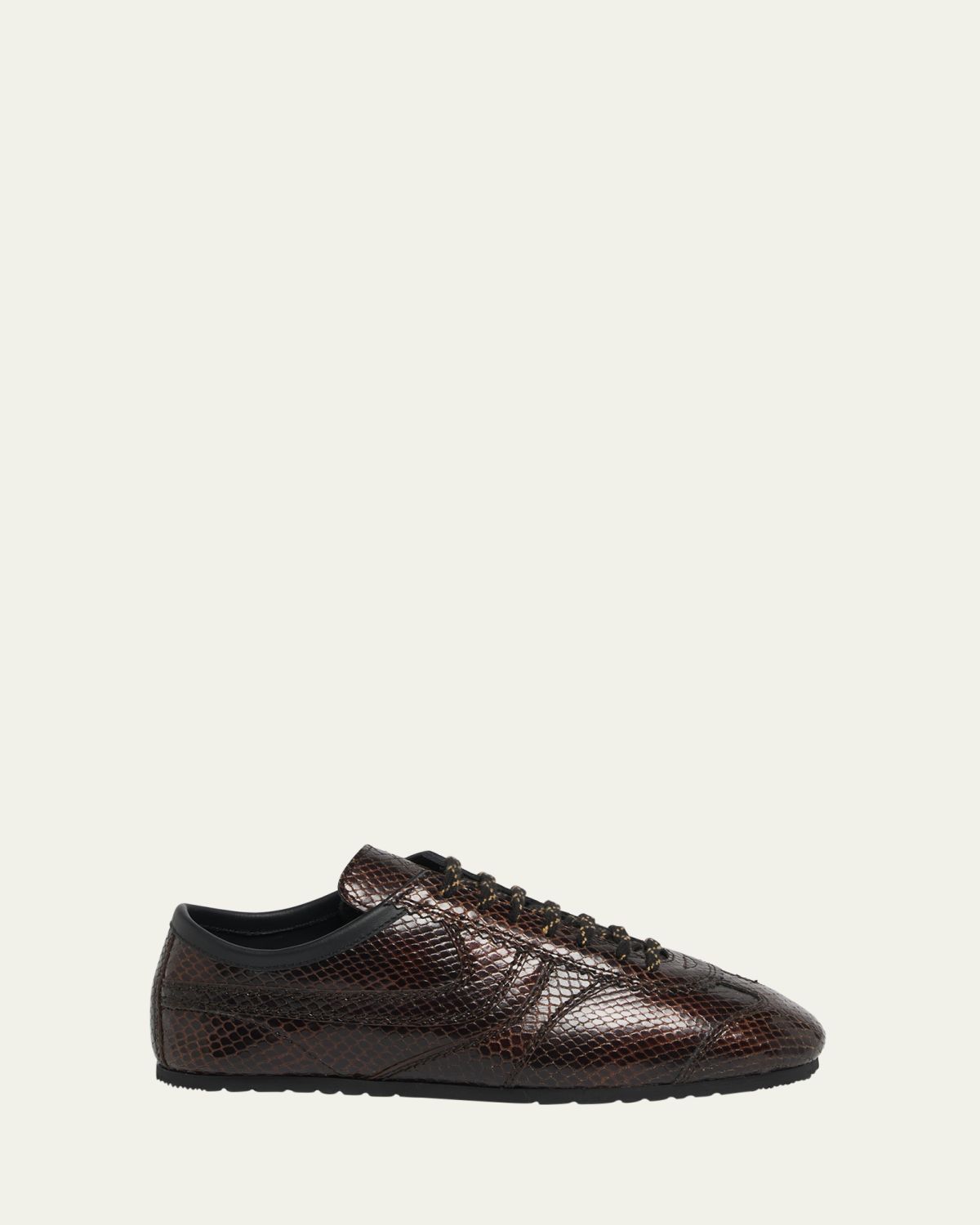 Dries Van Noten Dustin Snake-Embossed Leather Retro Sneakers