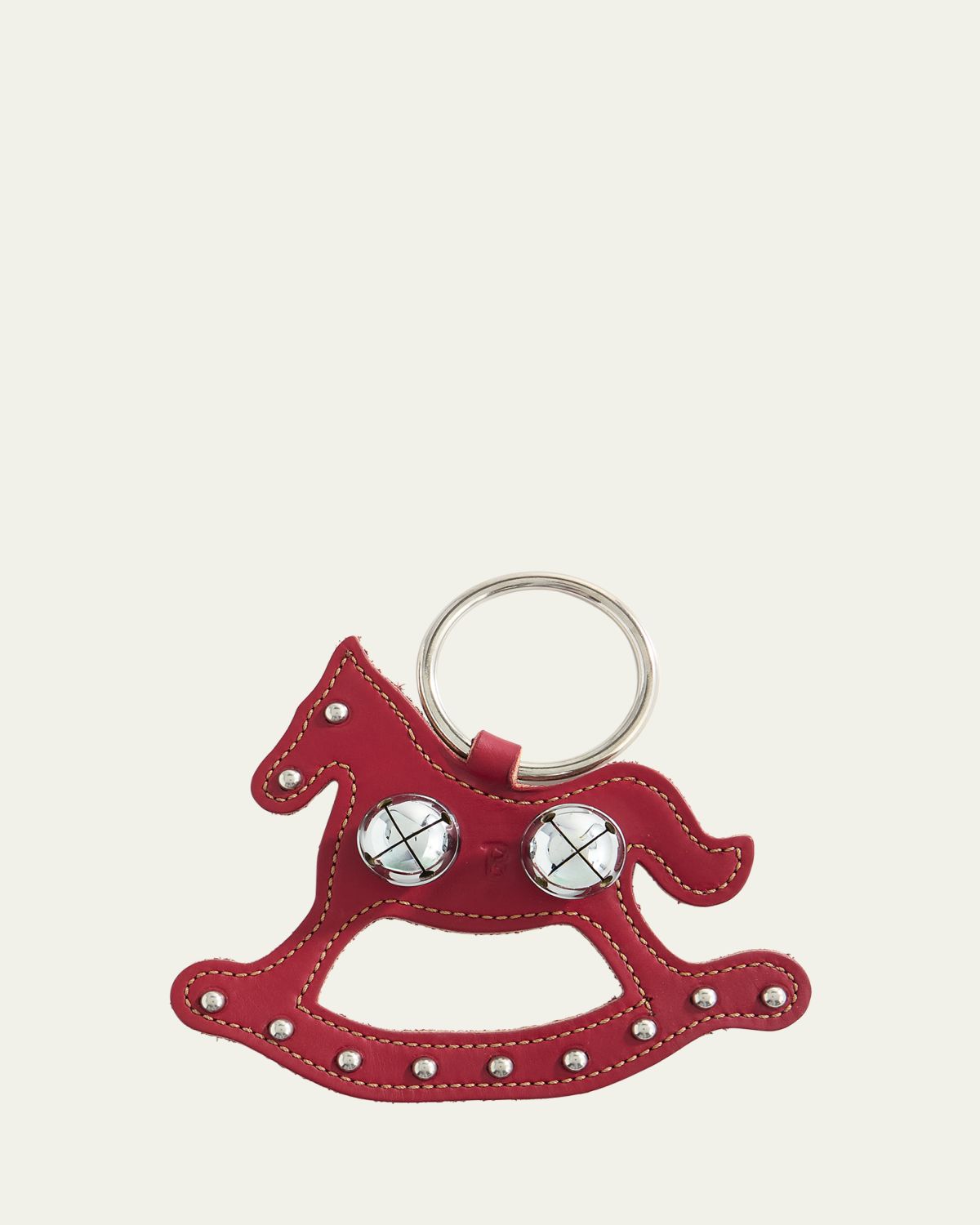 Belsnickel Rocking Horse Decorative Charm with Chrome Bells