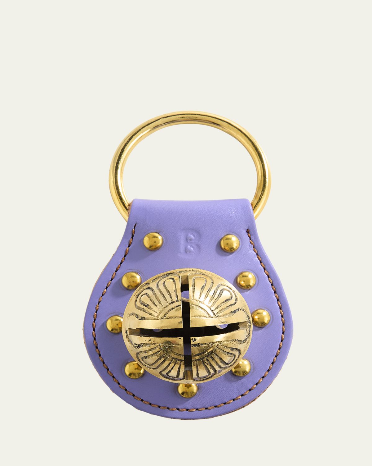 Belsnickel Studded Brass Bell Charm
