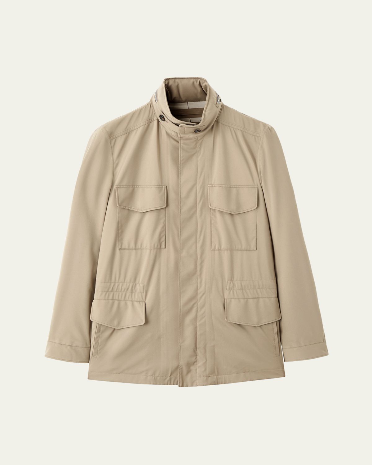 Loro Piana Men's Traveller Storm System Microfiber Field Jacket with Hood