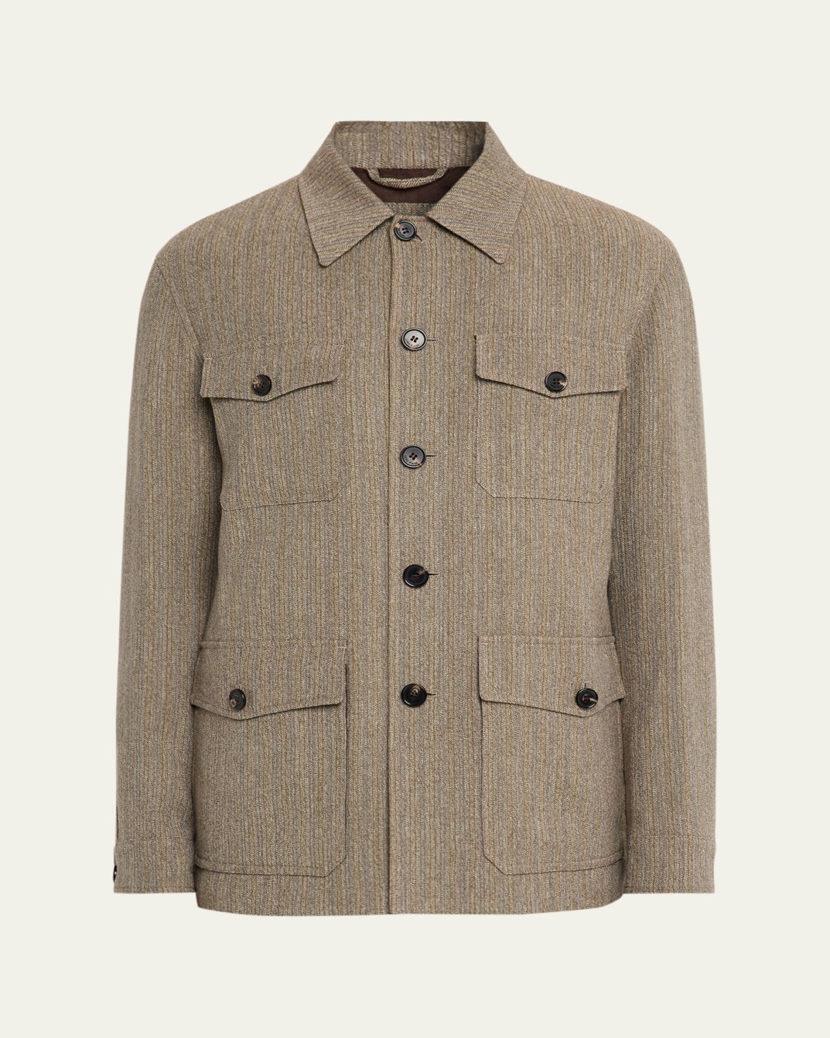 Loro Piana Men's Piers Linen and Virgin Wool Field Jacket