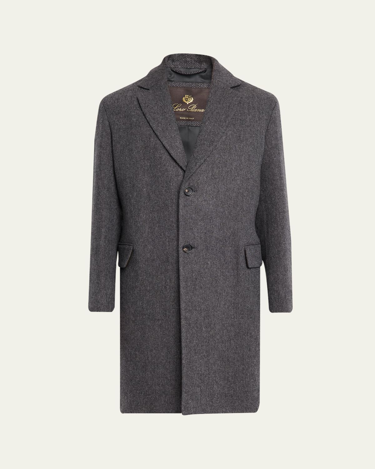 Loro Piana Men's John Cashmere and Linen Single-Breasted Overcoat