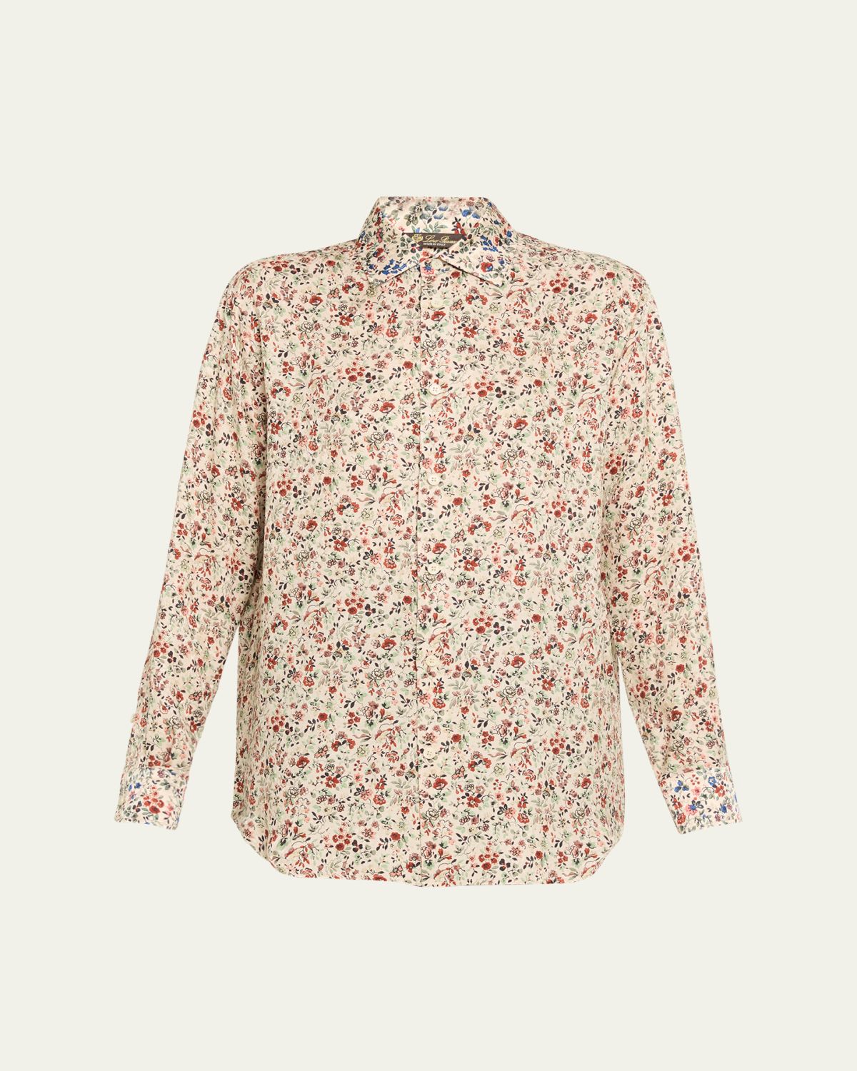Loro Piana Thea Floral-Print Silk Button-Down Shirt | Thumbnail 6