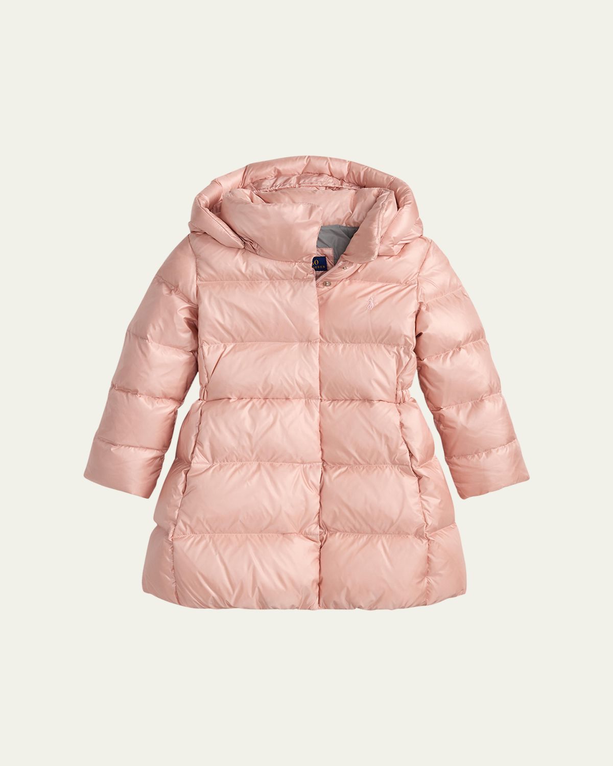 Ralph Lauren Childrenswear Girl's Celia Metallic Nylon Down Puffer Coat, Size 2-6X