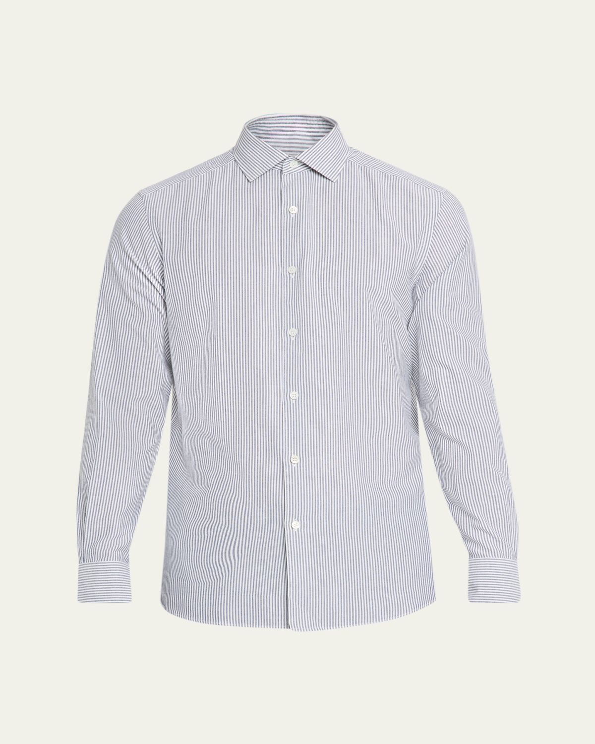 ZEGNA Men's Cotton and Cashmere Pinstripe Modern-Fit Sport Shirt