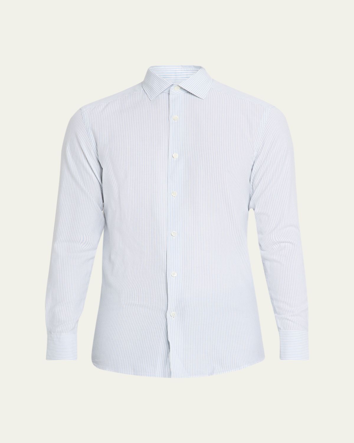 ZEGNA Men's Cotton and Cashmere Pinstripe Modern-Fit Sport Shirt