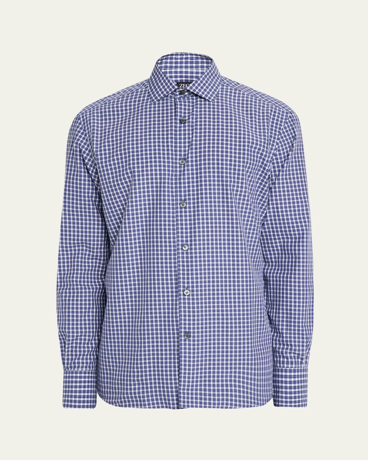 ZEGNA Men's Petite Check Cotton Button-Down Shirt