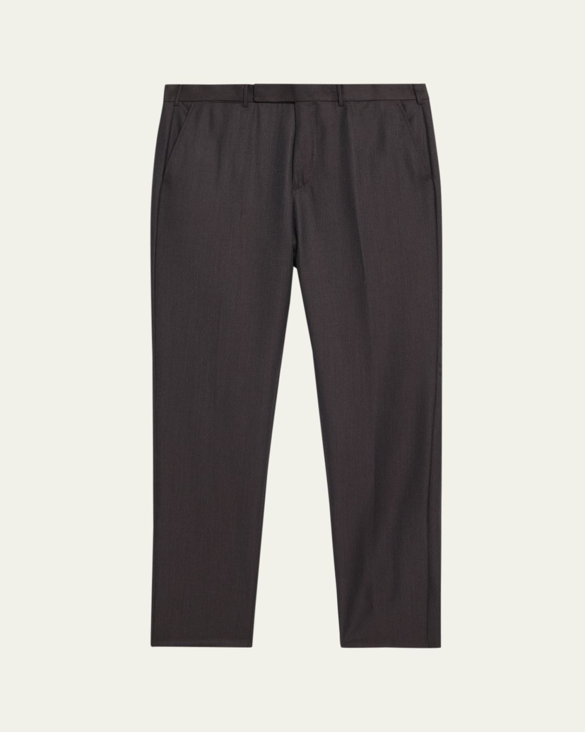 ZEGNA Men's Trofeo Wool Straight Fit Flat-Front Pants