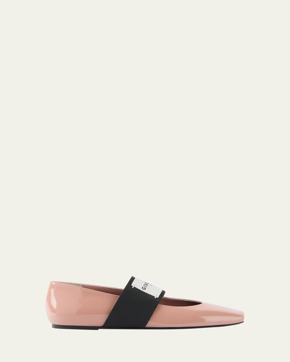 Givenchy Sliced Square Label Patent Leather Ballerina Flats